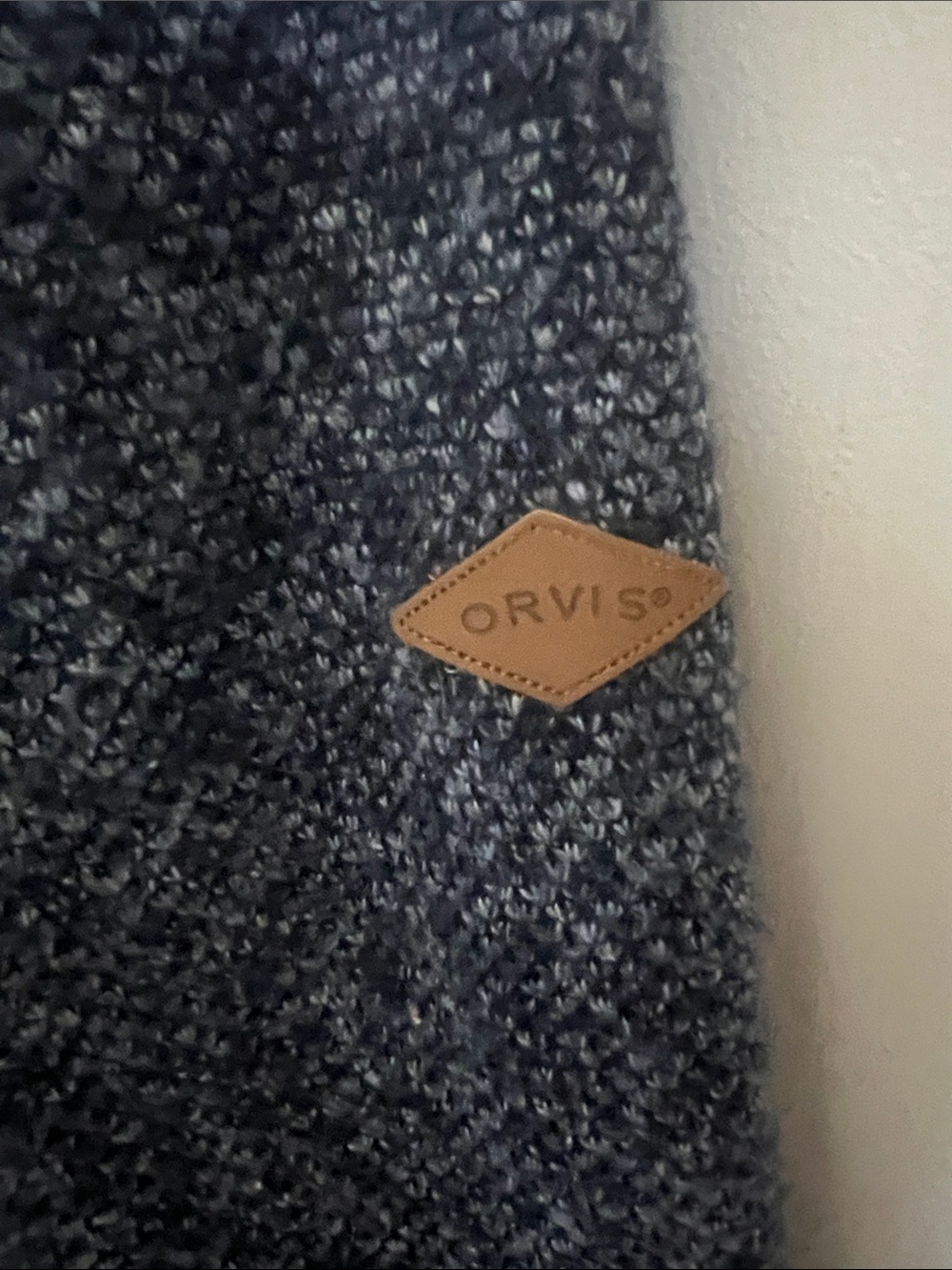 Orvis Brighton Sherpa Lined 1/4 zip pull over Navy - Picture 6 of 10